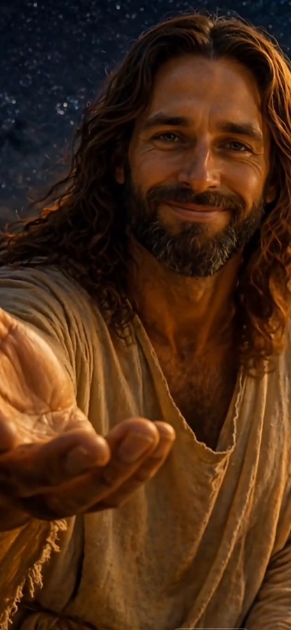 Jesus reaching out beside the Bible-in-a-Year reading